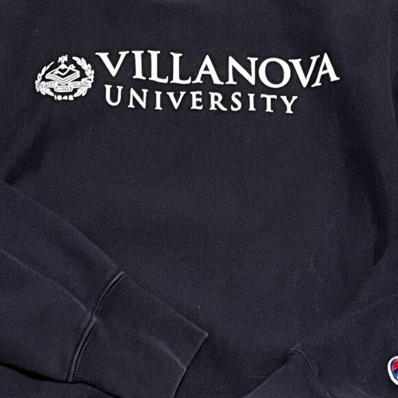 Champion Villanova University Navy Crewneck Pullover Sweatshirt Vintage Medium - Picture 3 of 9